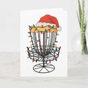 Disc Golf Korb Santa Hut Weihnachtsbeleuchtung Xma Karte