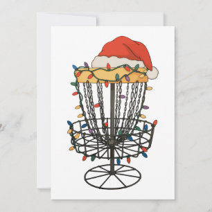 Disc Golf Korb Santa Hut Weihnachtslichter Xmas Einladung