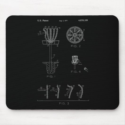Disc Golf Korb Ziel Patentdesign - Frolf Mousepad (Vorne)