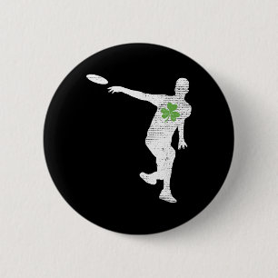 Disc Golf Liebhaber Grüner Kleeblatt St Patricks D Button