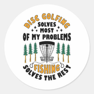 Disc Golf löst die meisten meiner Probleme Angelsc Runder Aufkleber