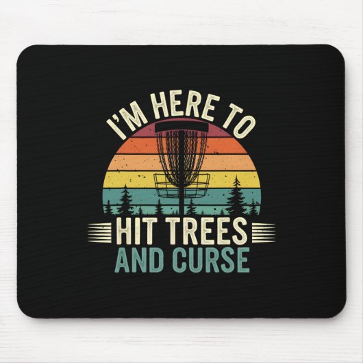 Disc Golf Lustige Treffer Bäume Und Fluchen Retro Mousepad (Vorne)