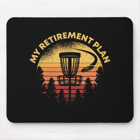 Disc Golf Mein Rentenplan Retro Opa Geschenk Ho Mousepad (Vorne)