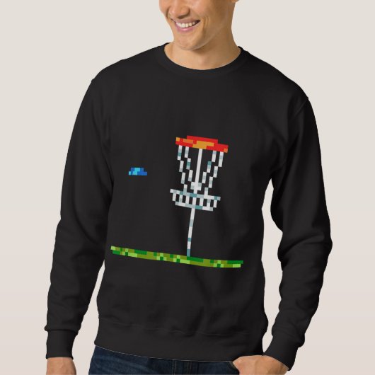 Disc Golf Men Disc Golf 8 Bit Kerbe Sweatshirt (Vorderseite)