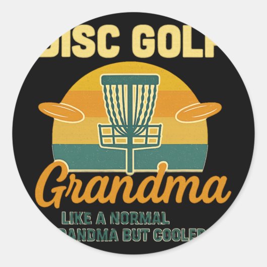 Disc Golf Oma cooler als Enkelkinder Runder Aufkleber (Vorderseite)
