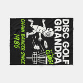 Disc Golf Opa-Kette Nger seit 1985 Tee Fleecedecke (Vorderseite (Horizontal))