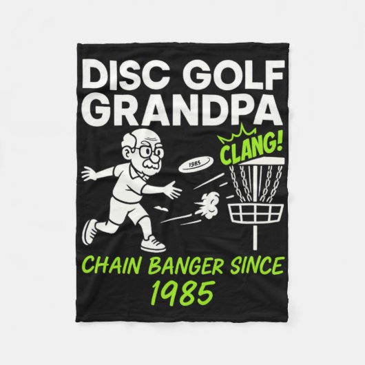 Disc Golf Opa-Kette Nger seit 1985 Tee Fleecedecke (Vorderseite)