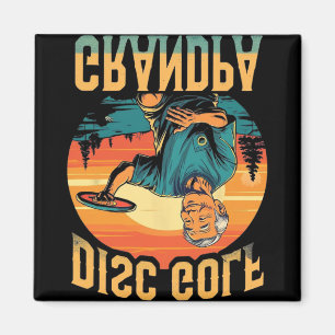 Disc Golf Opa – Lustiges Retro-Sportdesign für Magnet