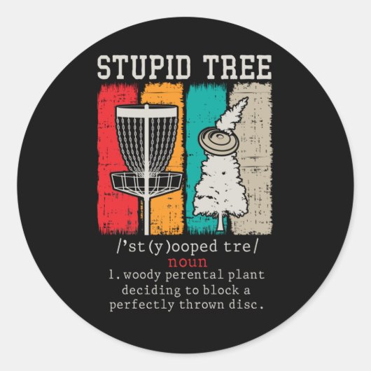 Disc Golf Player Frisbee Disk Golfing Definition Runder Aufkleber (Vorderseite)