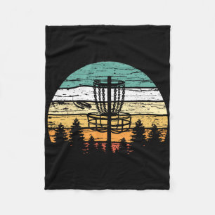 Disc-Golf Retro-Shirt, Sonnenuntergang Vintage Fri Fleecedecke