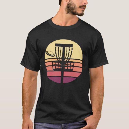 Disc Golf Retro Sunset T-Shirt (Vorderseite)
