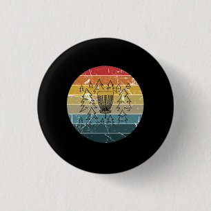 Disc Golf Retro Vintage Button