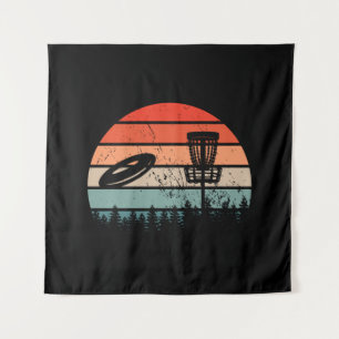 Disc Golf Retro Wandteppich