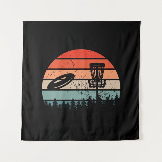 Disc Golf Retro Wandteppich (Vorderseite)
