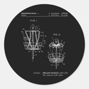 Disc Golf S für Männer Frauen - Disc Golf Patent  Runder Aufkleber
