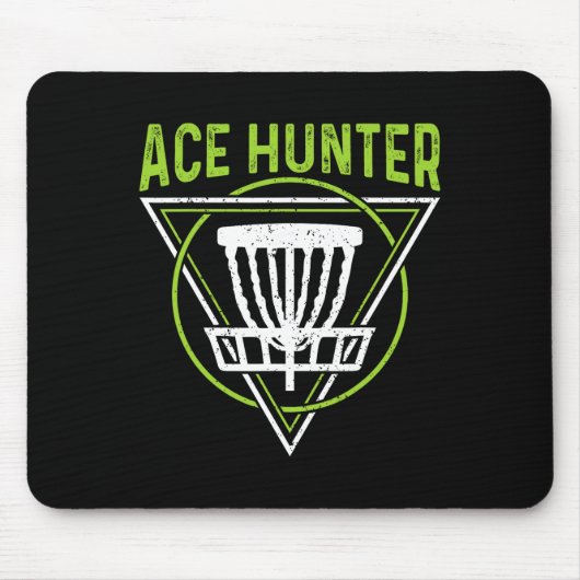 Disc Golf Shirt Lustig Ace Hunter Disc Golf Mousepad (Vorne)