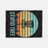 Disc Golf Shirt Lustig Dummer Baum Retro Disc Golf Fleecedecke (Vorderseite (Horizontal))