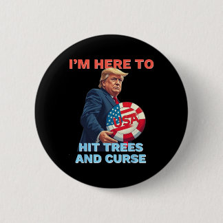 Disc Golf Shirt Lustig trifft Bäume und fluche Ret Button