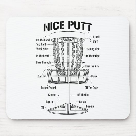 Disc Golf Sket Schöner Putt Lustiger Putting Jargo Mousepad (Vorne)
