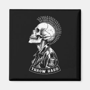 Disc-Golf-Spieler Punk Rock Totenkopf Mohawk Wirf  Magnet