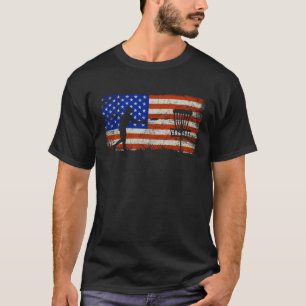 Disc Golf Spieler USA Flagge Golf Liebhaber Golfer T-Shirt