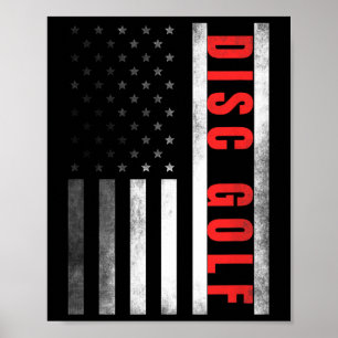 Disc-Golf-Spieler Vintage US-Flagge Stolz Disc Gol Poster
