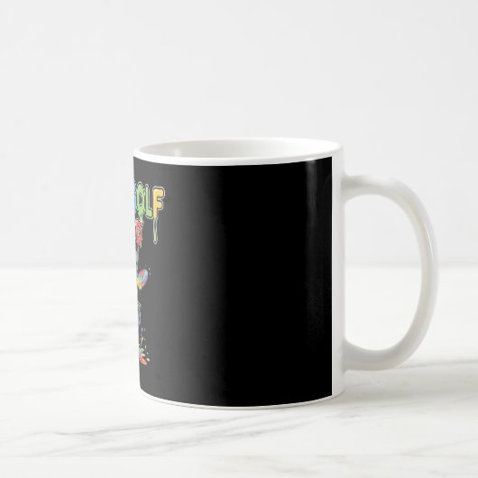 Disc Golf Stimmung Regenbogen Splash Disc Skizze Kaffeetasse (Rechts)