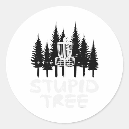 Disc Golf Stupid Tree Funny Frisbee Golfer Frolf Runder Aufkleber (Vorderseite)