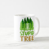 Disc Golf Stupid Trees Retro Frisbee Funny Sports Kaffeetasse (VorderseiteRechts)