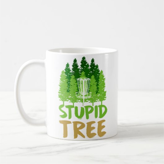 Disc Golf Stupid Trees Retro Frisbee Funny Sports Kaffeetasse (Links)