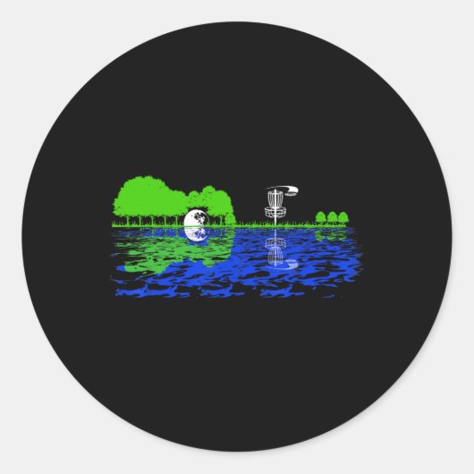 Disc Golf Sunset Gitarrist Player Golf G Runder Aufkleber (Vorderseite)