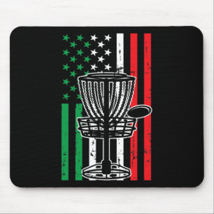 Disc Golf T Italien Flagge USA-Flagge Disc Golfer  Mousepad