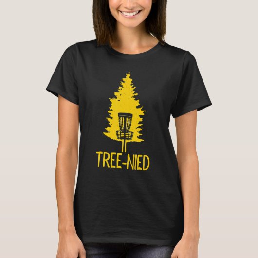 Disc Golf Tree-Nied Funny Hit Trees Retro Disc Gol T-Shirt (Vorderseite)