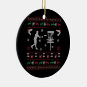 Disc Golf Ugly Christmas Sweater Gift for Disc Keramik Ornament (Rechts)