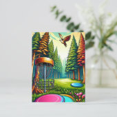 Disc-Golf und Adler-Thema Postkarte (Stehend Vorderseite)