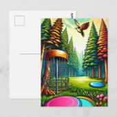 Disc-Golf und Adler-Thema Postkarte (Vorne/Hinten)
