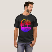 Disc Golf und Baumwurzeln Silhouette T-Shirt (Vorne ganz)