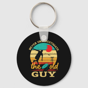 Disc Golf Unterschätze niemals den alten Mann Vint Schlüsselanhänger