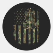 Disc Golf Us Flag Diskette Aktionsbereich USB Flag Runder Aufkleber (Vorderseite)