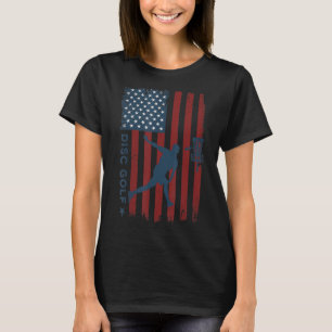 Disc Golf USA American Flag Disc Golf Player Herre T-Shirt