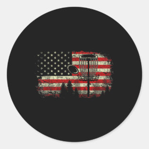 Disc Golf USA-Flagge Disc Golf Amerikanische Flagg Runder Aufkleber