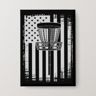 Disc Golf USA Flagge Golfer Golf Sportliebhaber Button