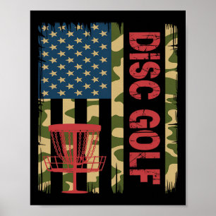 Disc Golf Usa Tarnflagge - Patriotischer Frolf-Spi Poster
