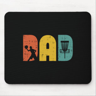 Disc Golf Vater Retro Frisbee Frolf Vatertag Papa Mousepad