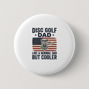 Disc Golf Vater Vintage Flagge Lustiges Shirt Desi Button