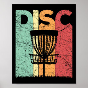 Disc Golf Vintage Frolf Retro Disc Golf Spieler Poster