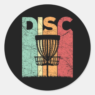 Disc Golf Vintage Frolf Retro Disc Golf Spieler  Runder Aufkleber