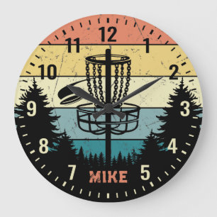 Disc-Golf Vintage Retro-Stil Personalisierbare Uhr