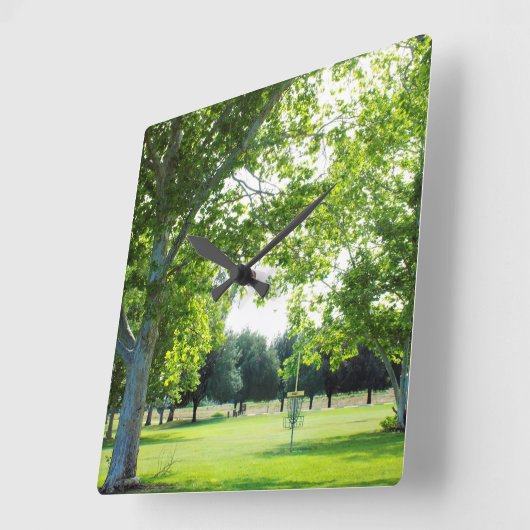 Disc Golf Wall Clock Quadratische Wanduhr (Winkel)