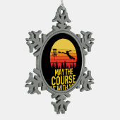 Disc Golf With You Schneeflocken Zinn-Ornament (Links)